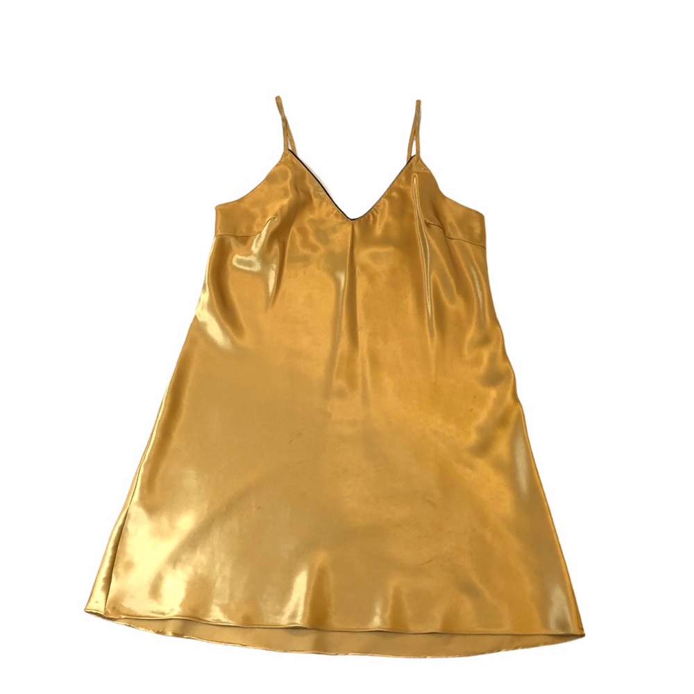 Gold Black Satin Silky Gilligan O’Malley Gown